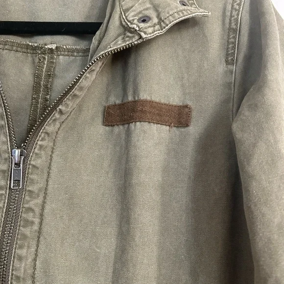 BP Army Utility Jacket Full Zip Long Sleeve Pockets  Cotton Olive Green Size M - Picture 3 of 10